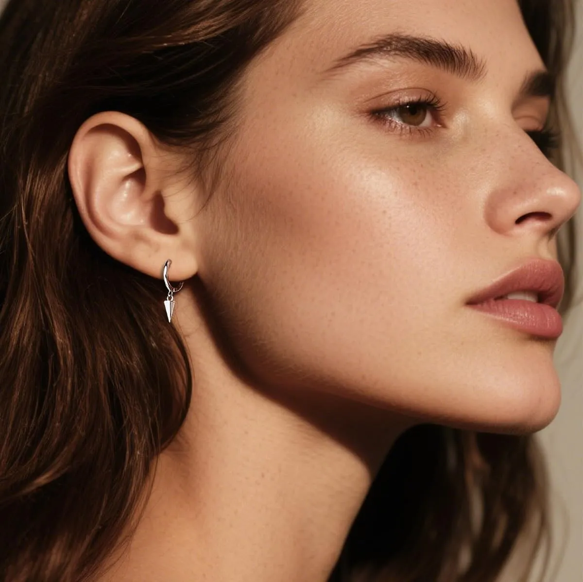 SLUYNZ 925 Sterling Silver Spike Hoop Earrings for Women Teen Girls Geometric Huggie Earrings Dangle
