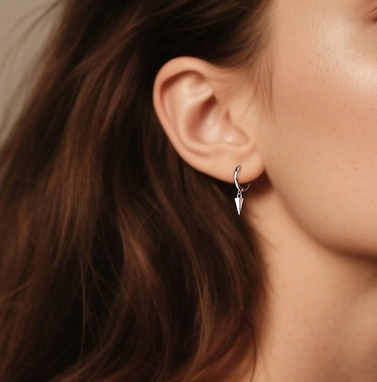 SLUYNZ 925 Sterling Silver Spike Hoop Earrings for Women Teen Girls Geometric Huggie Earrings Dangle