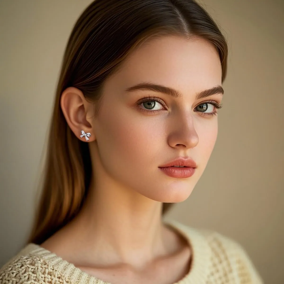SLUYNZ Solid 925 Sterling Silver Tiny Bow Earrings Stud for Women Teens CZ Bowknot Stud Earrings