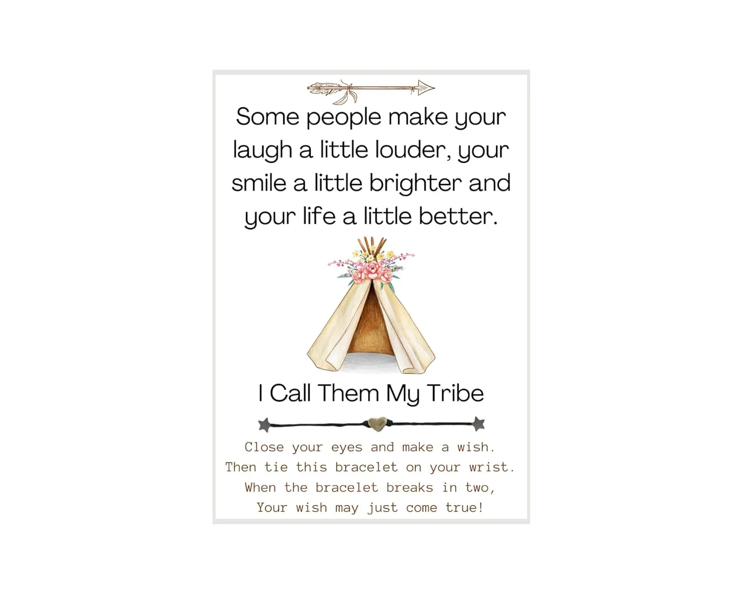 Some People make your laugh... I Call Them My Tribe, Friendship Wish Bracelet, Tribe Gifts For Friends, My Tribe, Gift For Good Friends, Bestie Gifts, Friendship Bracelets, Tibal Gifts for Friends