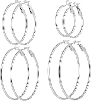 Stainless Steel Gold Hoops Silver Hoop Earrings Hypoallergenic Hoop Cartilage Piercing Earrings Tiny Ball Cubic Zirconia Stud Earrings Set for Women