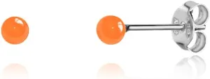 Sterling Silver Ball Stud Earrings for Women and Girls Hand Painted Enamel Colors Small 3mm Second Piercing Earrings| Hypoallergenic | Made in Italy