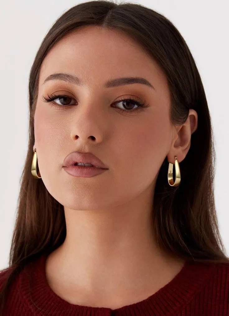 Sterling Silver Hoop Earrings for Women Large Oval Hoop Earrings Lightweight Big Gold Hoops Earrings Hypoallergenic 14K Gold Plated Hoops Earrings Non Tarnish Jewelry Gifts 20/30/40mm