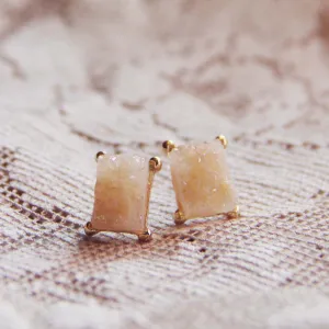 Sweet Druzy Earrings in Peach