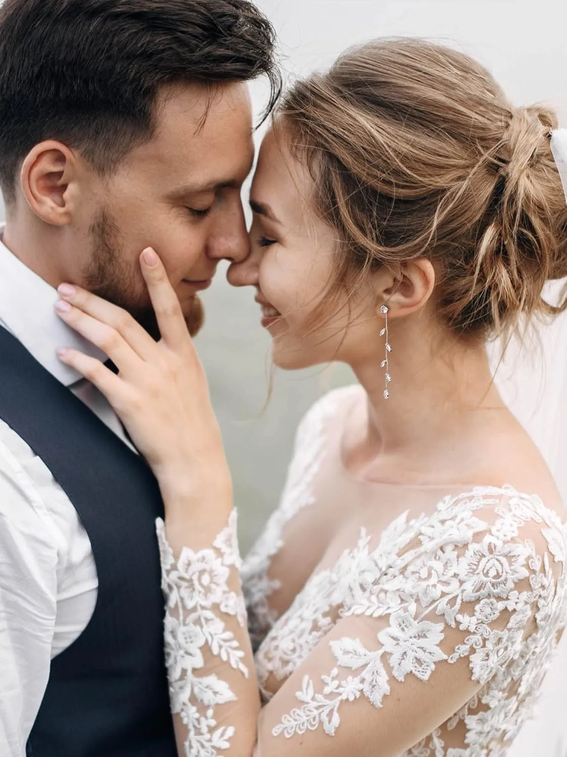 SWEETV Crystal Wedding Earrings for Brides, Bridesmaid, Bridal Earrings for Wedding, Fancy Cubic Zirconia Rhinestone Dangling Earrings for Women Prom Party Jewelry Gifts, Silver/Gold Plated