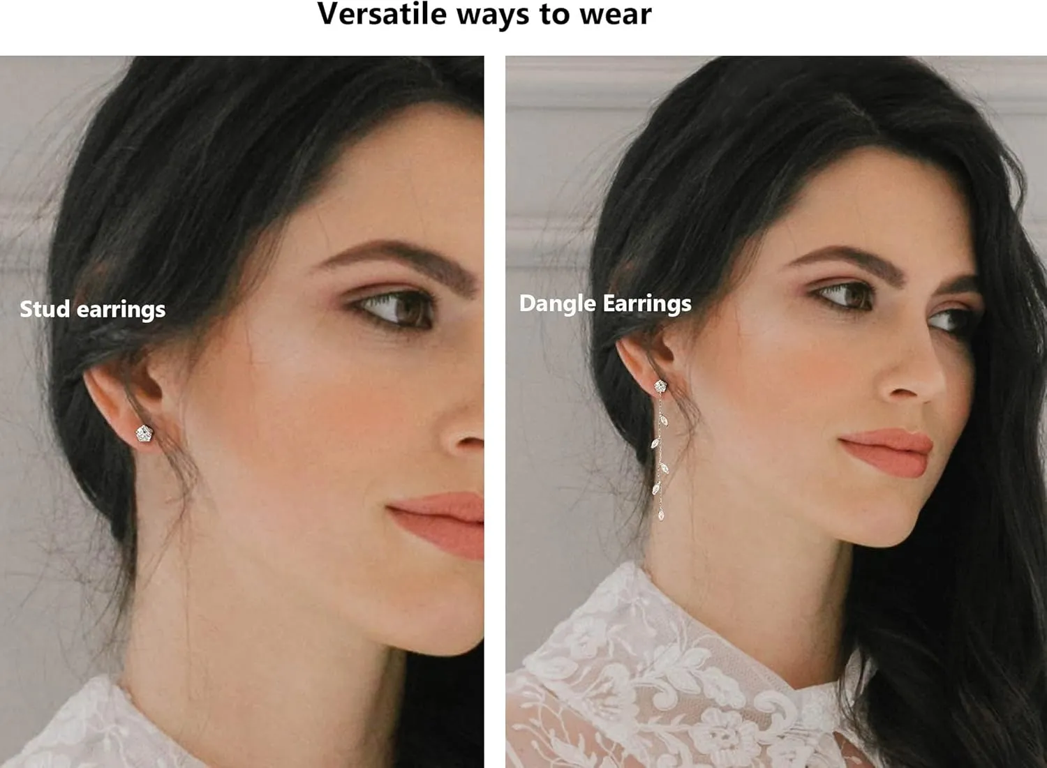 SWEETV Crystal Wedding Earrings for Brides, Bridesmaid, Bridal Earrings for Wedding, Fancy Cubic Zirconia Rhinestone Dangling Earrings for Women Prom Party Jewelry Gifts, Silver/Gold Plated