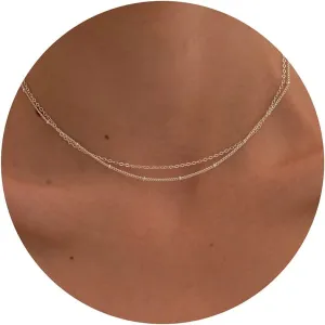 Tewiky Gold Chain Necklace for Women, 14k Gold Plated Thin Beaded Wave Box Chain Necklace Dainty Gold Necklace Simple Layered Gold Choker Necklaces Minimalist Gold Link Chain Necklace Trendy Jewelry for Women