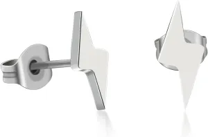 TGNEL Titanium Earrings Lightning Bolt Earrings Studs Created Opal/Plain, Flash Thunder Hypoallergenic Earrings for Men Women Sensitive Ears