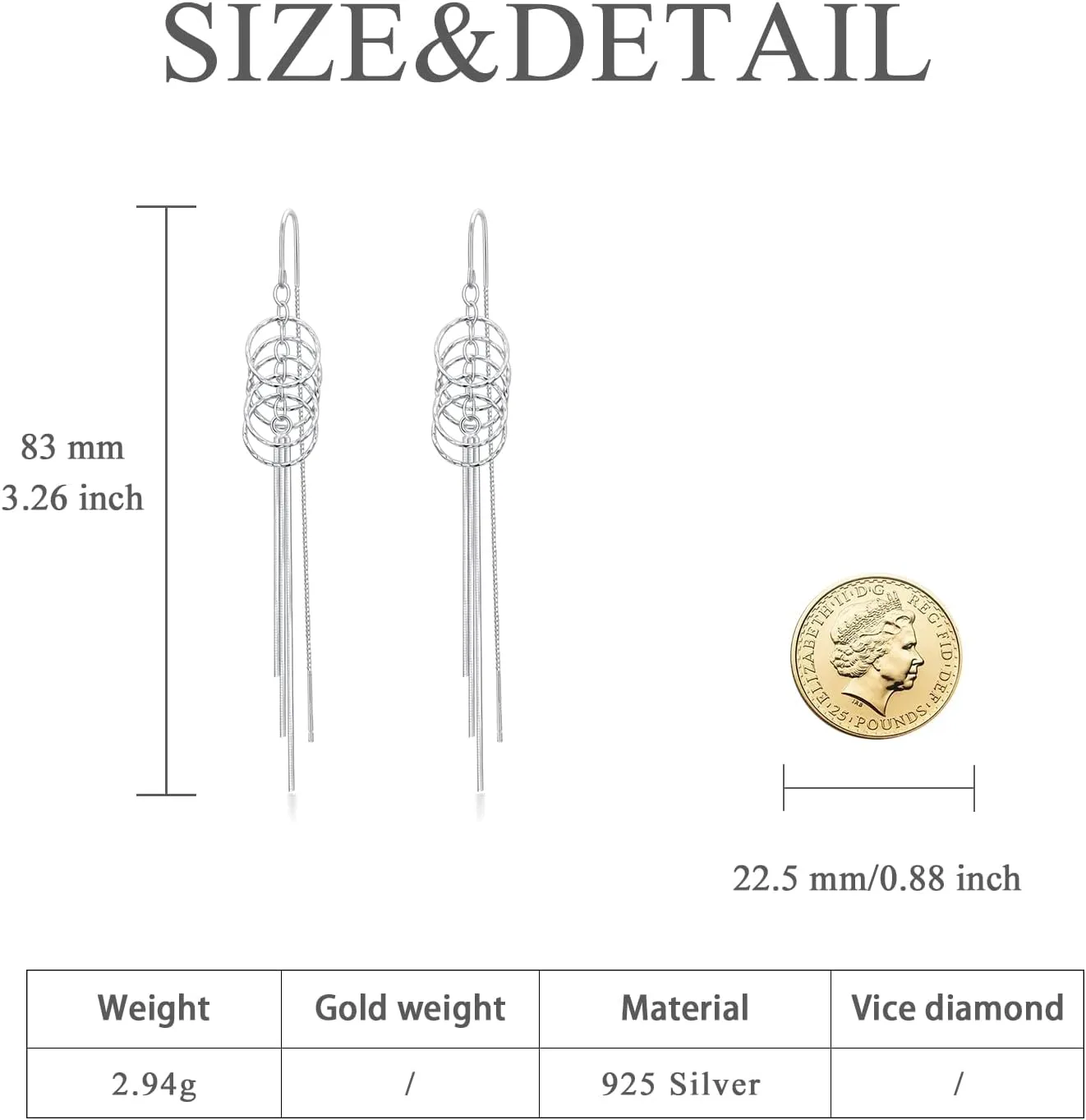 Threader Earrings for Women Dangle Earrings Long Chain Earrings Hypoallergenic Earrings Tassel Earrings for Women Fashion