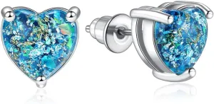 Titanium Heart Earrings for Women Girls Hypoallergenic Pure Titanium Implant Grade Earrings for Sensitive Ears,Surgical Stainless Steel Stud Earrings Valentines Day Jewelry Gift