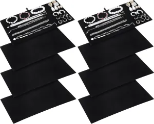 Tondiamo 8 Pcs Black Velvet Pad Tray Insert Jewelry Display for Necklaces Bracelets Earrings Rings Body Jewelry Accessories (No Tray Included)