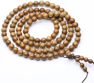 TonyJameJPStore Natural Green Sandalwood Prayer Malas Wooden Beaded Bracelets 108 Malas Bracelet Tibetan Buddhist - Beads 6mm