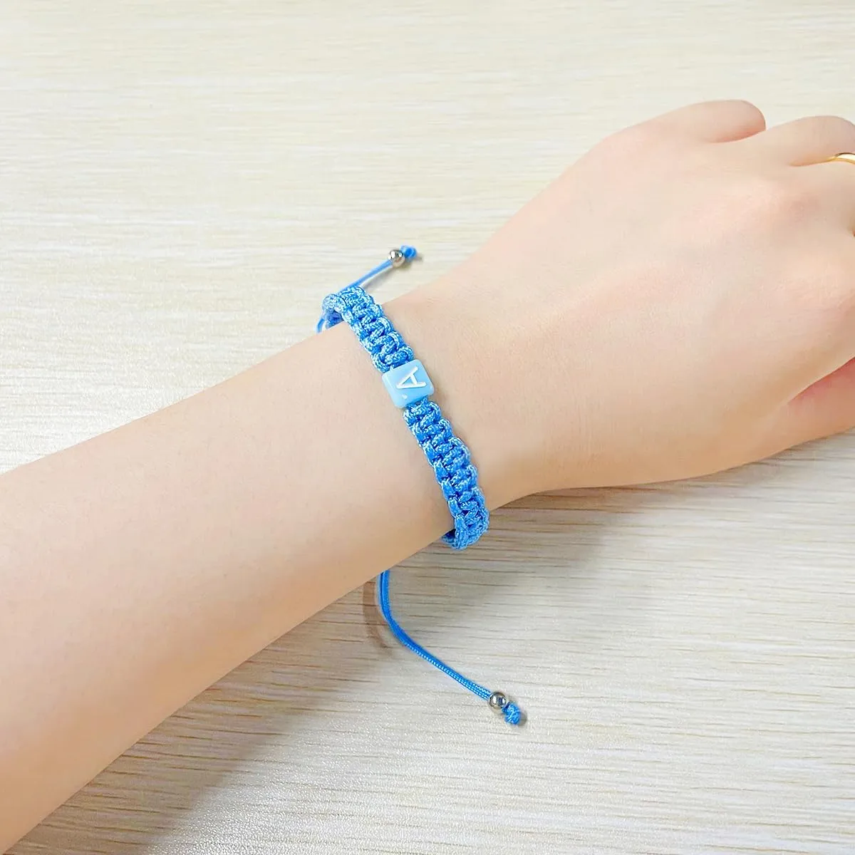 Uloveido Handmade Braided Blue String Bracelets Letter A-Z, Adjustable Woven Cuff Surfer Beach Wrap Bracelet Friendship