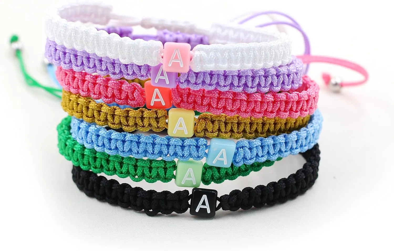 Uloveido Handmade Braided Blue String Bracelets Letter A-Z, Adjustable Woven Cuff Surfer Beach Wrap Bracelet Friendship