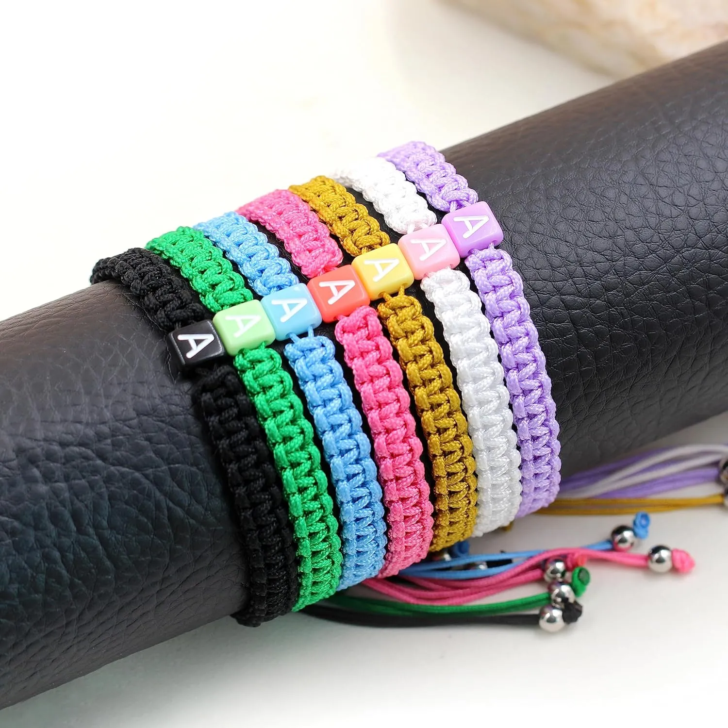 Uloveido Handmade Braided Blue String Bracelets Letter A-Z, Adjustable Woven Cuff Surfer Beach Wrap Bracelet Friendship