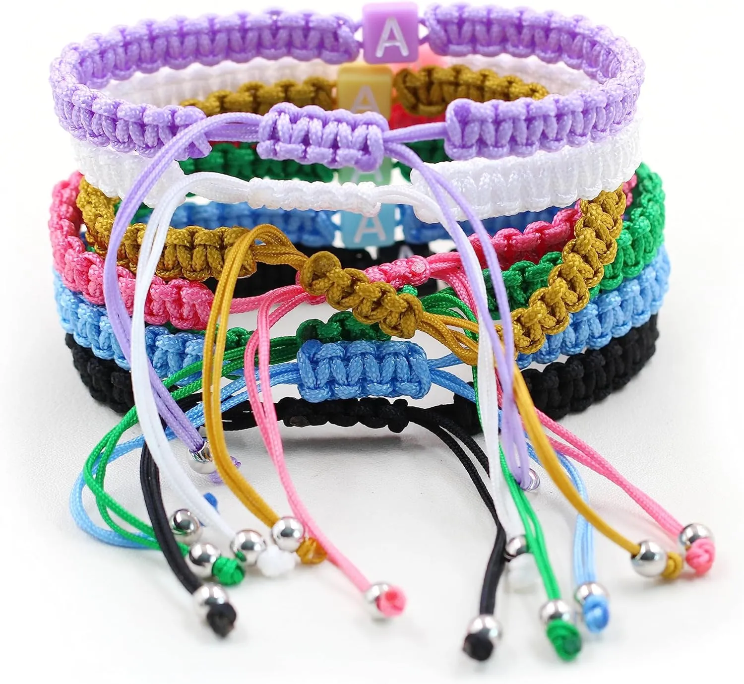 Uloveido Handmade Braided Blue String Bracelets Letter A-Z, Adjustable Woven Cuff Surfer Beach Wrap Bracelet Friendship
