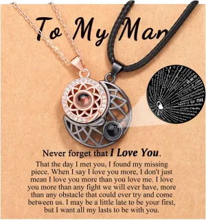 UPROMI Couple Necklace for Boyfriend/Girlfriend/Husband/Man/Soulmate, Anniversary Christmas Birthday Wedding Gifts for Him Her
