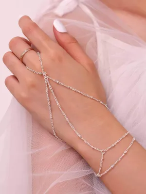Vintage Finger Ring Bracelets Layered Hand Chain Hand Harness Slave Bracelet for Women