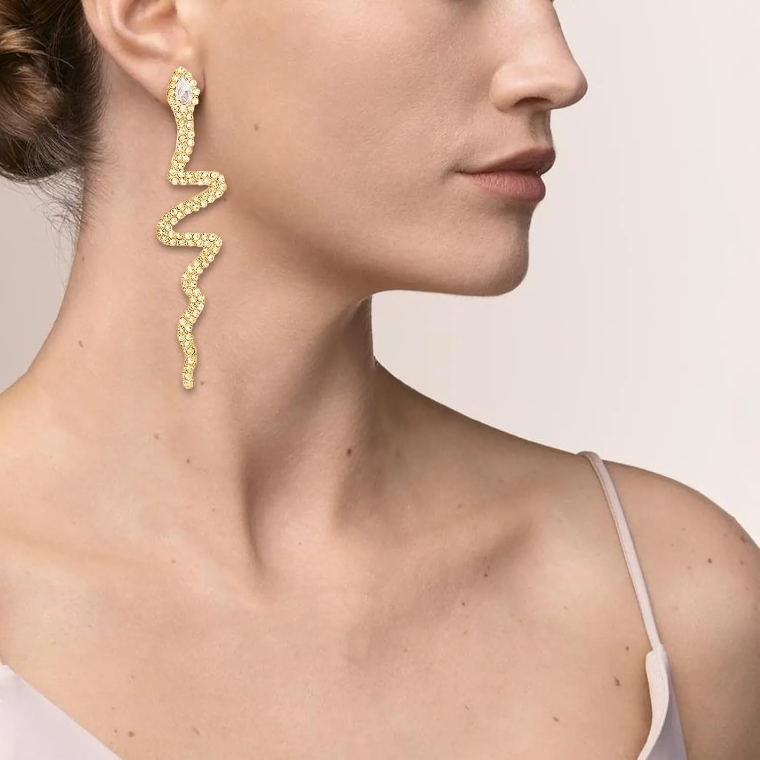 Vintage Snake Earrings for Women Girls Rhinestone Snake Dangle Earrings unk Snake Cuff Earring Snake Jewelry Gothic Jewelry Gifts