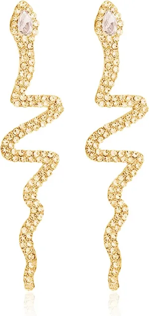 Vintage Snake Earrings for Women Girls Rhinestone Snake Dangle Earrings unk Snake Cuff Earring Snake Jewelry Gothic Jewelry Gifts