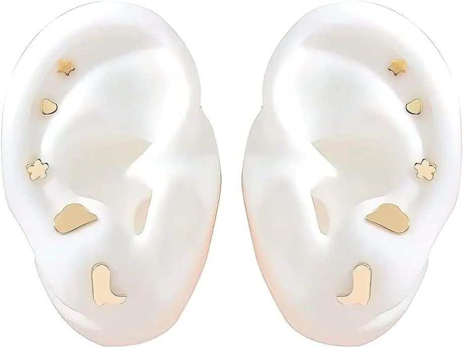 Western Cowboy Boot Hat Stud Earrings Set, Cowgirl Cut Mini Small earrings for Men and Women Gift,Silver and Gold