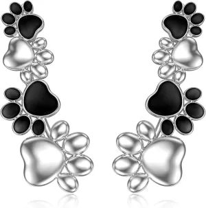 WINNICACA S925 Sterling Silver Ear Climbers Earrings for Women Silver Earrings for Women Hypoallergenic Crawler Earrings Gift for Her