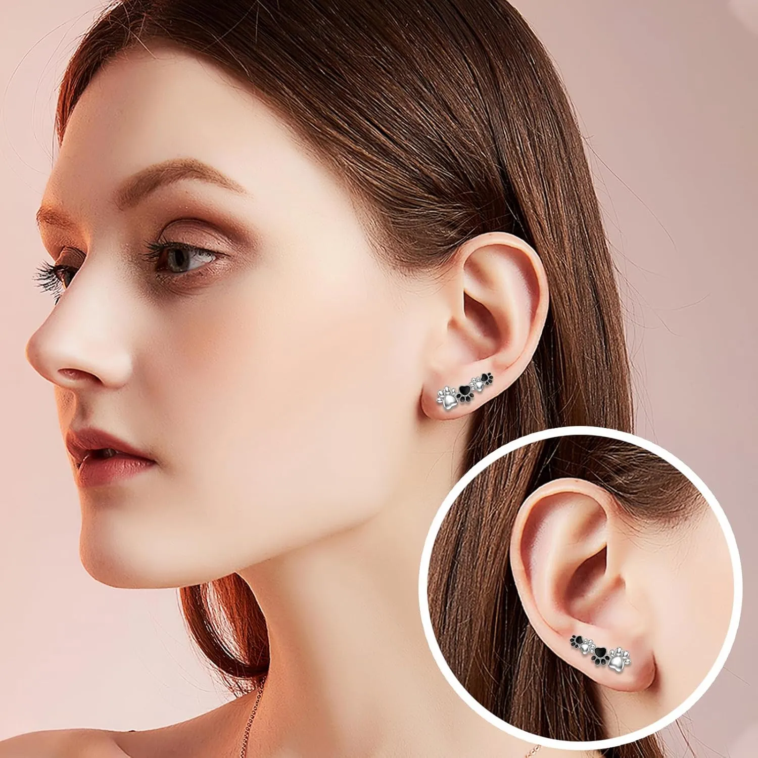 WINNICACA S925 Sterling Silver Ear Climbers Earrings for Women Silver Earrings for Women Hypoallergenic Crawler Earrings Gift for Her