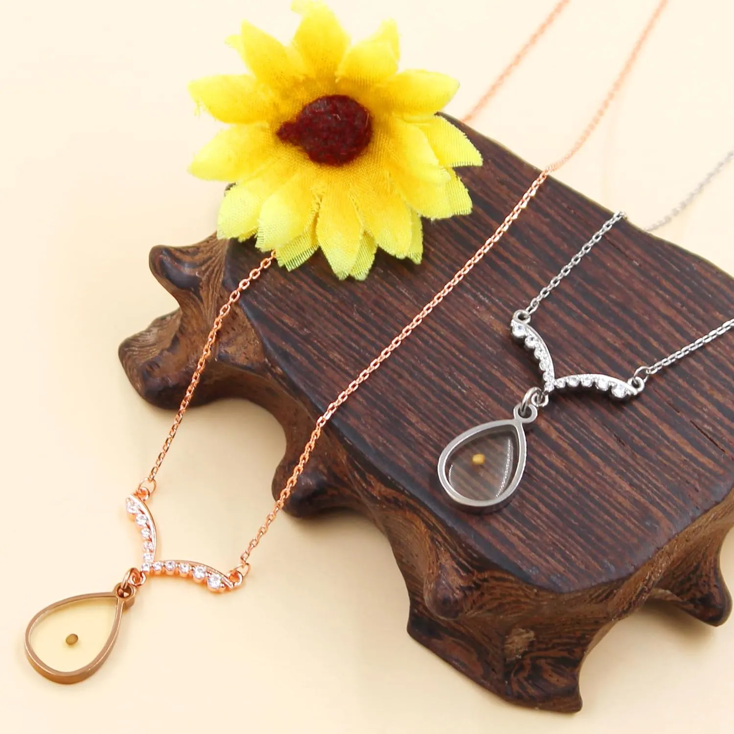 Women's Mustard Seed Necklace - Cross/Love/Droplets/Round Pendant Cubic Zirconia Pave V-shaped Necklaces Religious Jewelry for Women Wife Her