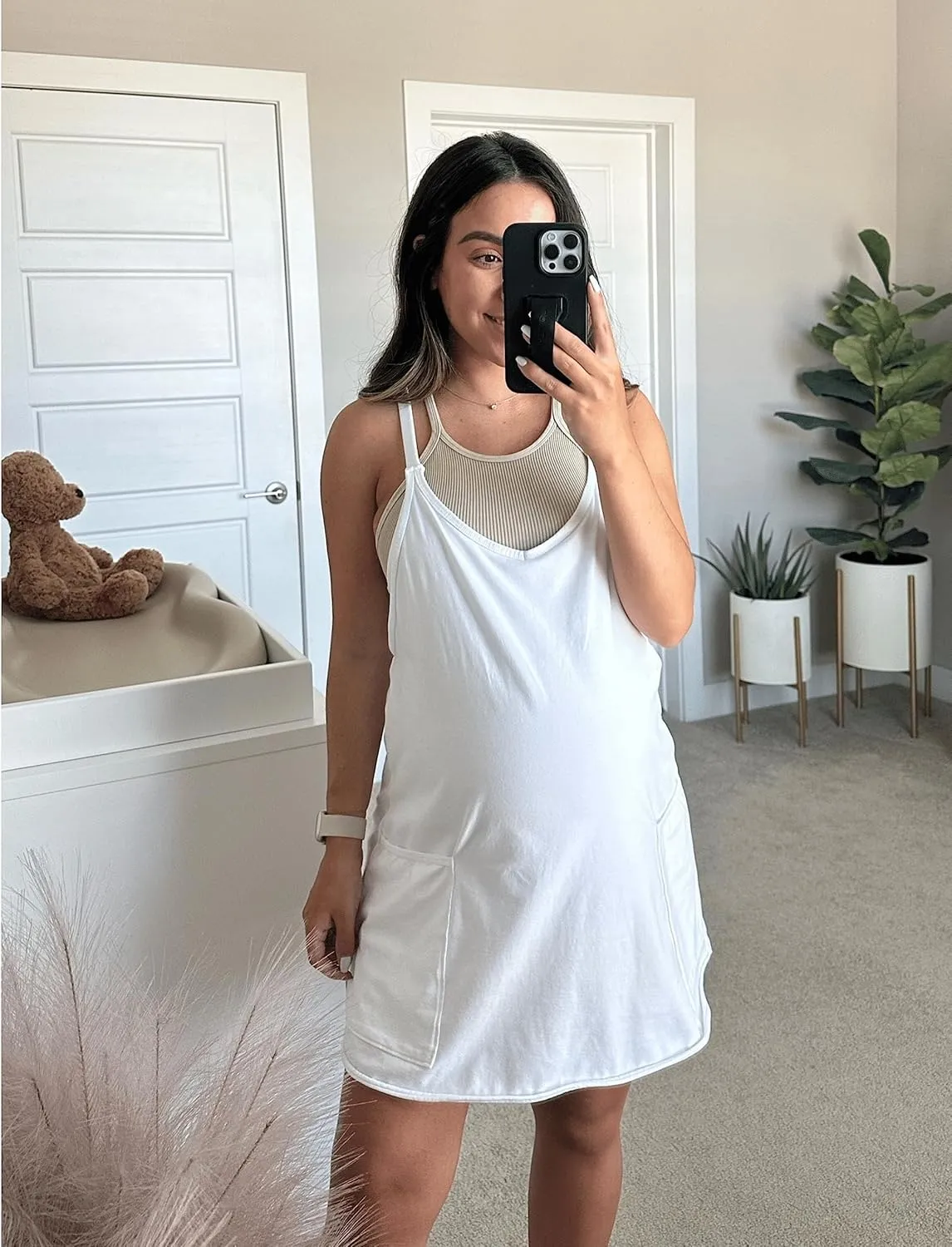 Womens Sleeveless Athletic Hot Shot Mini Dress with Built-in Shorts Sundress