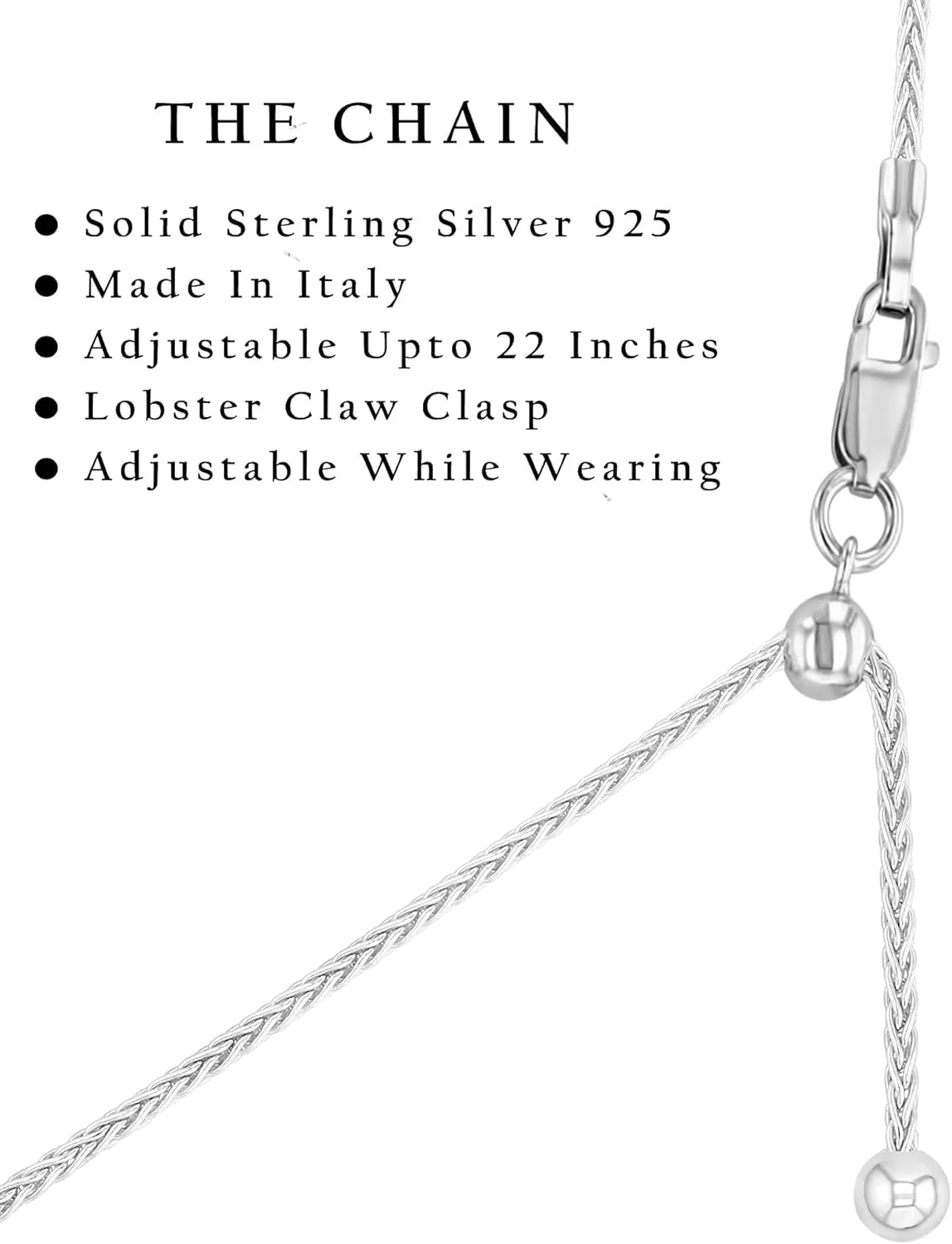 Womens Solid Sterling Silver Cross Necklace and Adjustable Chain - Ready To Give Gift In Box