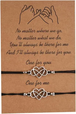 YALLNASL Anniversary Christmas Gift for Couples Friends Matching Relationship Friendship Bracelets for Husband Wife Best Friends Pinky Promise Bracelet Set for Women Men