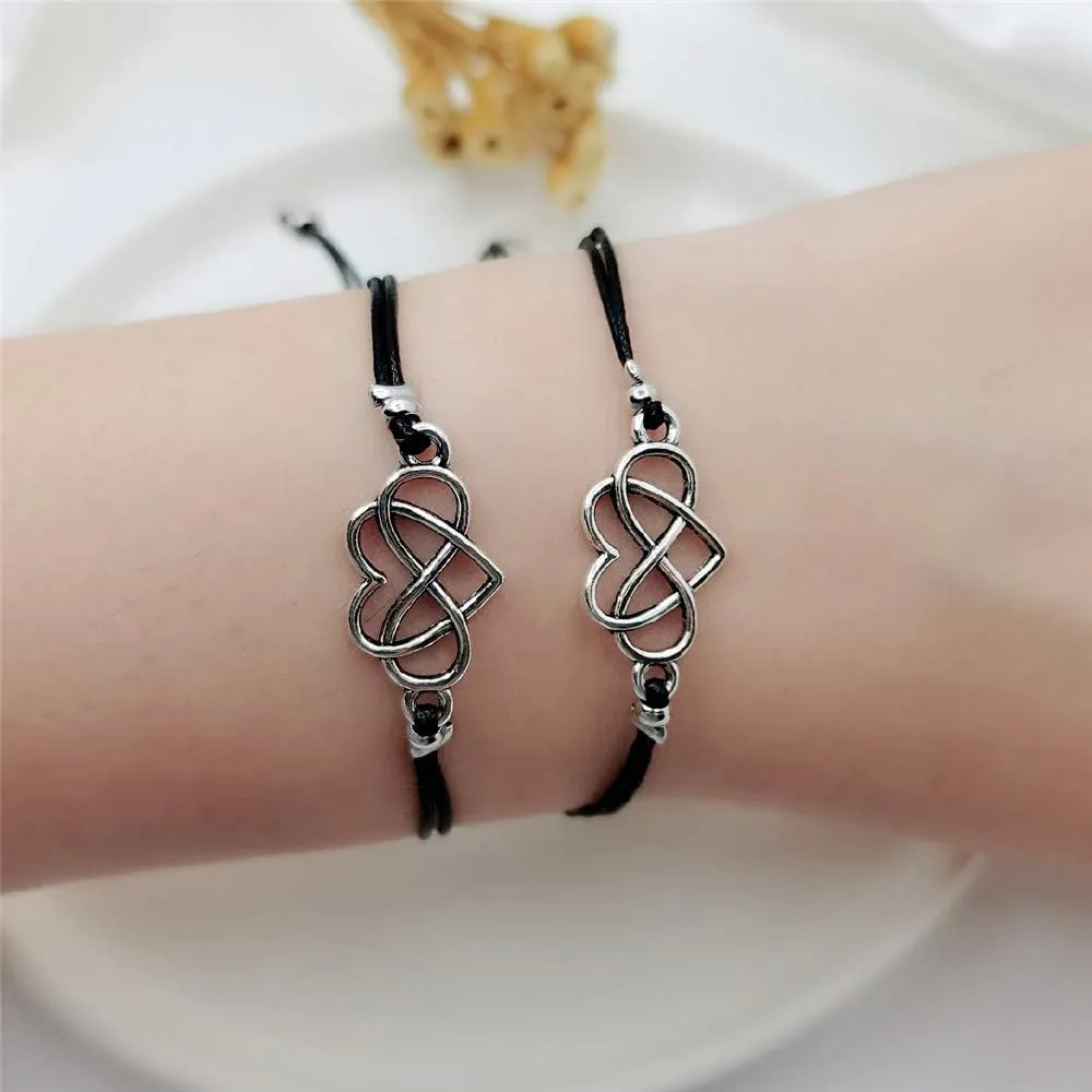 YALLNASL Anniversary Christmas Gift for Couples Friends Matching Relationship Friendship Bracelets for Husband Wife Best Friends Pinky Promise Bracelet Set for Women Men