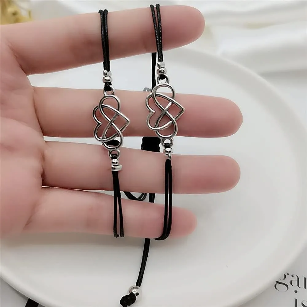 YALLNASL Anniversary Christmas Gift for Couples Friends Matching Relationship Friendship Bracelets for Husband Wife Best Friends Pinky Promise Bracelet Set for Women Men