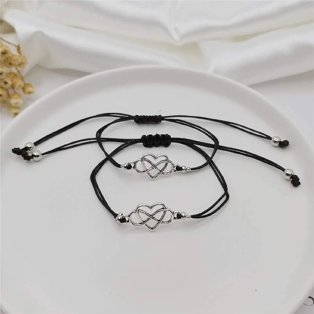 YALLNASL Anniversary Christmas Gift for Couples Friends Matching Relationship Friendship Bracelets for Husband Wife Best Friends Pinky Promise Bracelet Set for Women Men