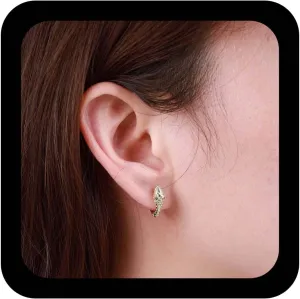 YienDoo Snake Hoop Earrings Tiny Snake Ear Cuff Gold Huggie Serpent Hoops Earrings Cool Pocket Snake Ear Jacket Statement Animal Ear Cuff Earrings Jewelry for Women