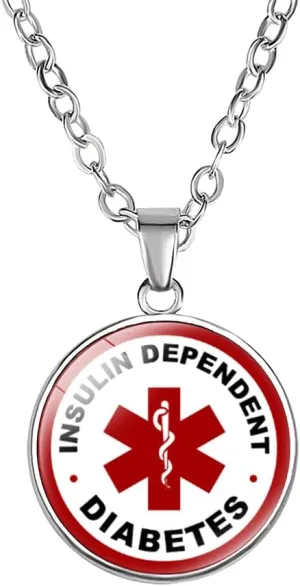 ZKXXJ Medical Alert Necklaces for Men Women Type 1/2 Diabetes Diabetic Pendant Necklace Star of Life Caduceus Identification Charms Diabetes Awareness Jewelry