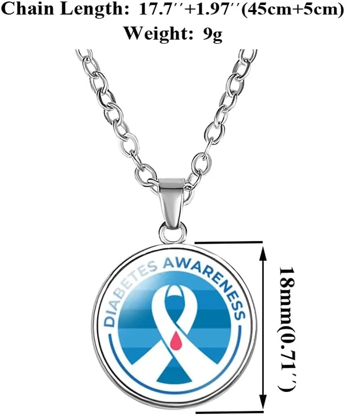 ZKXXJ Medical Alert Necklaces for Men Women Type 1/2 Diabetes Diabetic Pendant Necklace Star of Life Caduceus Identification Charms Diabetes Awareness Jewelry